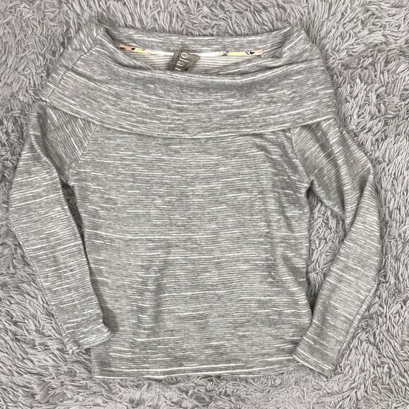 Anthropologie Dolan Grey Ribbed Off‎ Shoulder Long Sleeve Knit Top XS - Picture 3 of 8